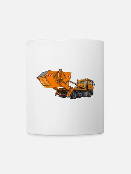 LKW mit Mulde, Absetzkipper - Tasse - Weiß