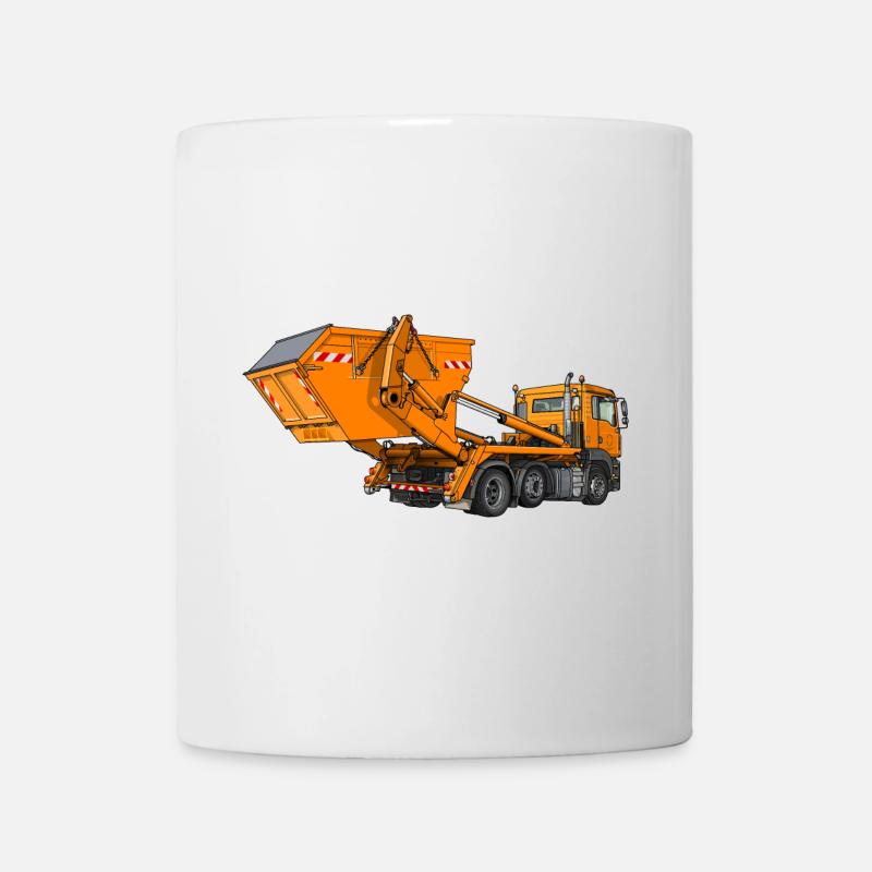 LKW mit Mulde, Absetzkipper - Tasse - Weiß