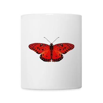 Fiery red butterfly - Mug - white - Front