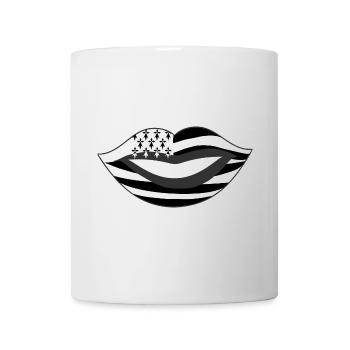 Bouche Breizh avec Gwenn Ha Du Bisous de Bretagne - Mug blanc - blanc - Devant