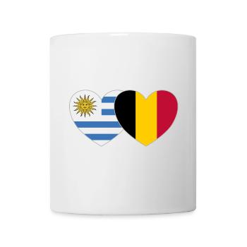 Uruguay Belgium Flag Heart - Mug - white - Front