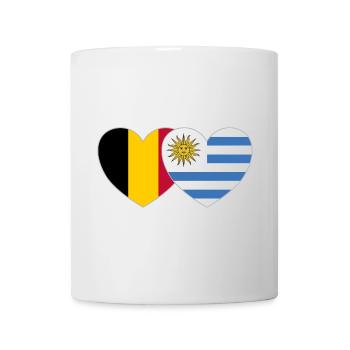 Belgium Uruguay Flag Heart - Mug - white - Front