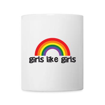 Girls like girls - rainbow pride LGBTQ design - Tasse - Weiß - Vorne