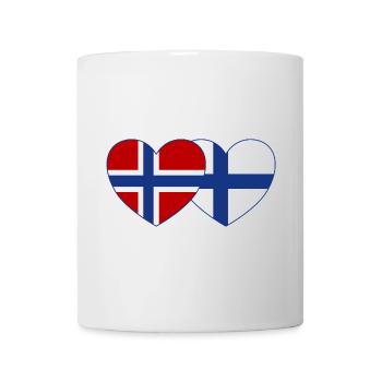 Norvège Finlande Flag Coeur - Mug blanc - blanc - Devant