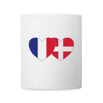 Frankreich Dänemark Flagge Herz - Tasse - Weiß - Vorne