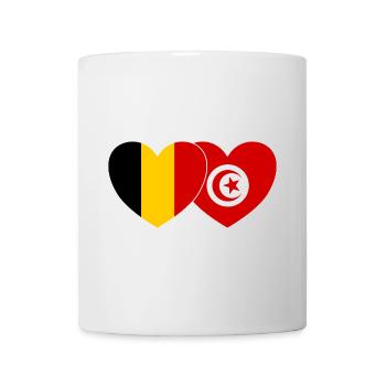 Belgien Tunesien Flagge Herz - Tasse - Weiß - Vorne