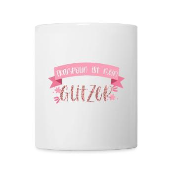 Trampolin ist mein Glitzer Springen Geschenk - Tasse - Weiß - Vorne