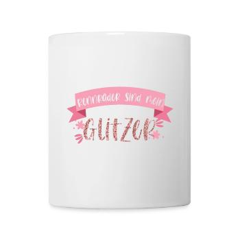 Fahrrad Rennrad Sport Radsport Glitzer Geschenk - Tasse - Weiß - Vorne
