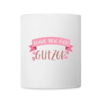 Quad Quadfahrerin Offroad Glitzer Geschenk - Tasse - Weiß - Vorne