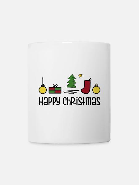 Happy Christmas - Tasse - Weiß