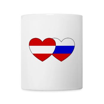Austria Russia Flag Heart - Mug - white - Front
