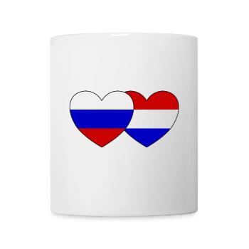 Russie Drapeau Hollande Coeur - Mug blanc - blanc - Devant