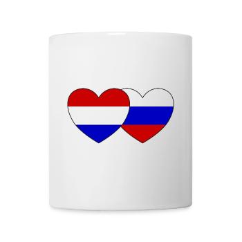 Holland Russia Flag Heart - Mug - white - Front
