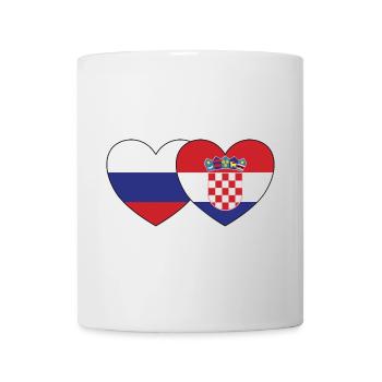 Russia Croatia Flag Heart - Mug - white - Front