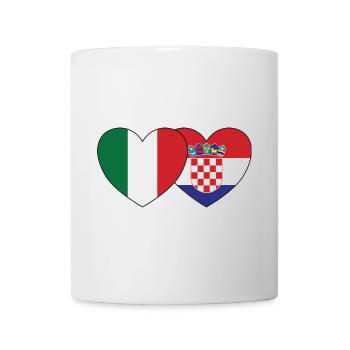 Italy Croatia Flag Heart - Mug - white - Front