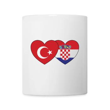 Turkey Croatia Flag Heart - Mug - white - Front