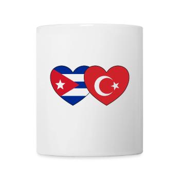 Cuba Turquie Flag Coeur - Mug blanc - blanc - Devant