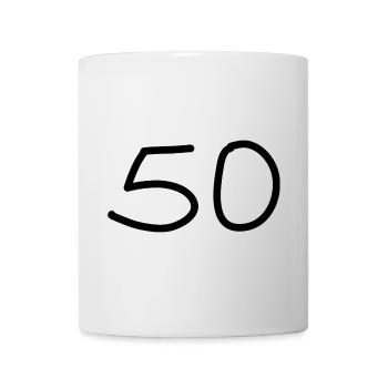 50th birthday fifty number black - Mug - white - Front