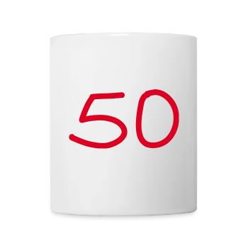 50th birthday fifty number white - Mug - white - Front