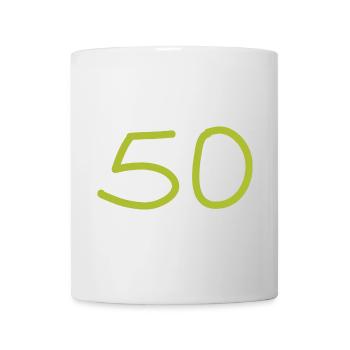 50th birthday fifty number green - Mug - white - Front
