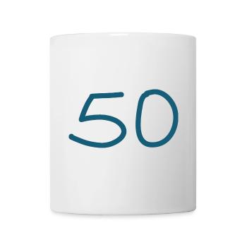 50th birthday fifty blue number - Mug - white - Front