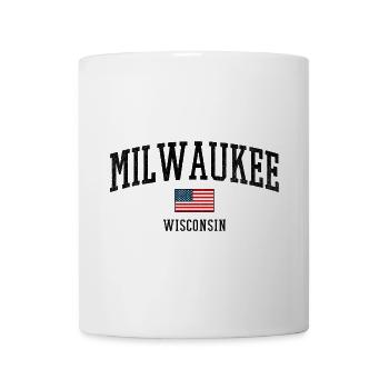 Conception du drapeau Milwaukee, Wisconsin, États-Unis - Mug blanc - blanc - Devant