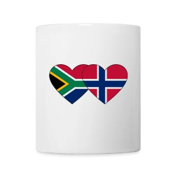 Südafrika Norwegen Flagge Herz - Tasse - Weiß - Vorne