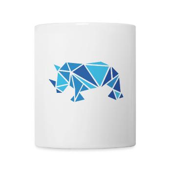 nashorn rhino blau Muster Teile Tiere Abstrakt - Tasse - Weiß - Vorne