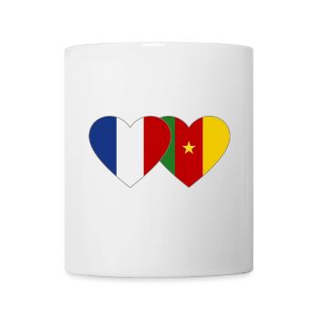 France Drapeau Cameroun Cœur - Mug blanc - blanc - Devant