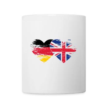 Deutschland Großbritannien Flagge used Herz - Tasse - Weiß - Vorne