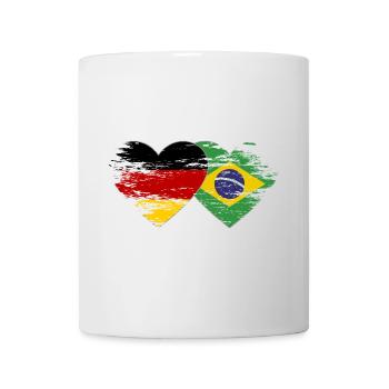Germany Brazil flag used heart - Mug - white - Front