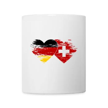 Germany Switzerland Flag used heart - Mug - white - Front