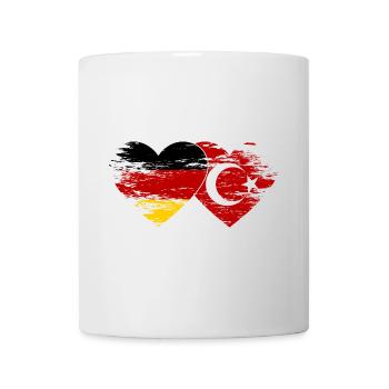 Germany Turkey Flag Used Heart - Mug - white - Front