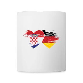 Croatia Germany flag used heart - Mug - white - Front