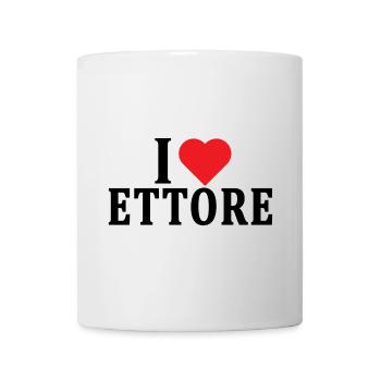 t-shirt J’adore l’idée cadeau du t-shirt Ettore - Mug blanc - blanc - Devant
