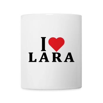 t-shirt J’aime Lara idée cadeau t-shirt - Mug blanc - blanc - Devant