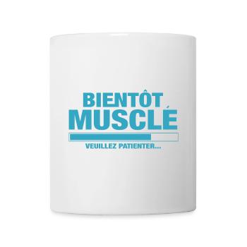 Bientôt musclé veuillez patienter - Mug blanc - blanc - Devant