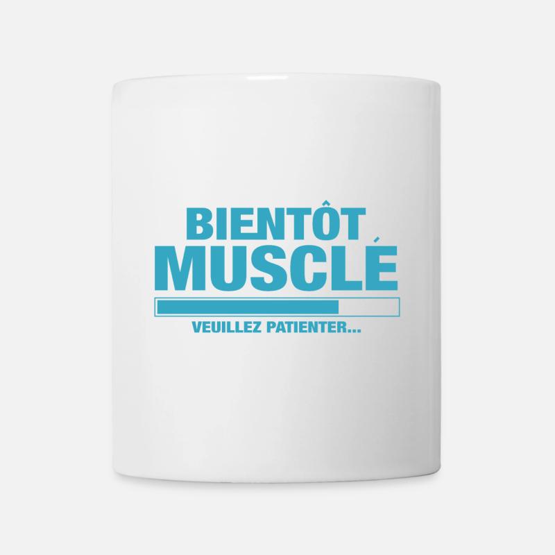 Bientôt musclé veuillez patienter - Mug blanc - blanc