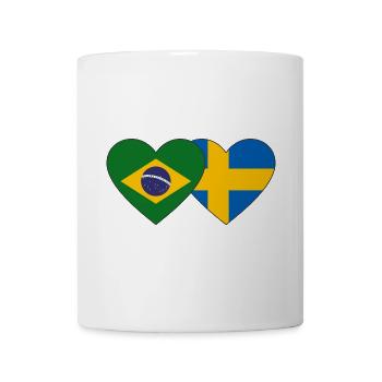 Brésil Suède Flag Heart - Mug blanc - blanc - Devant