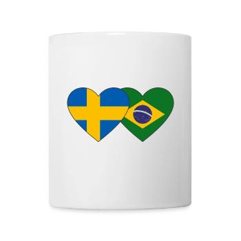 Suède Brésil Flag Heart - Mug blanc - blanc - Devant
