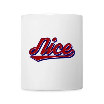 Style de logo rétro Nice Script - Mug blanc - blanc - Devant