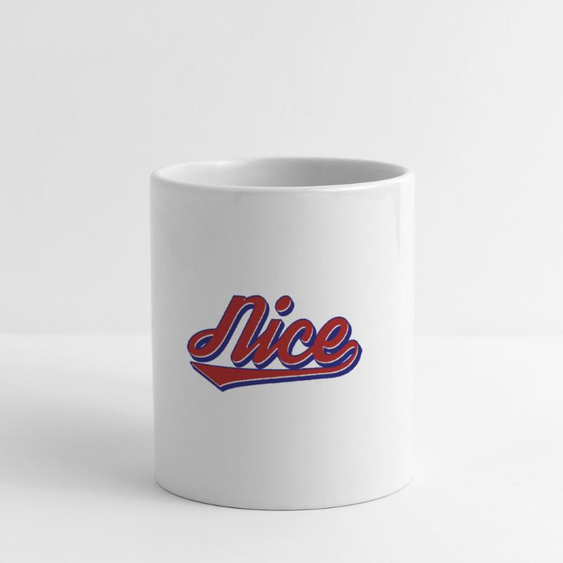 Nice Script Retro Logo Stil Tasse