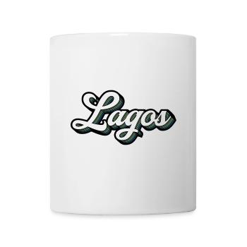 Lagos font with color stripes - Mug - white - Front