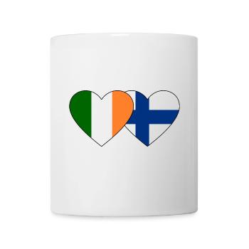 Irland Finnland Flagge Herz - Tasse - Weiß - Vorne