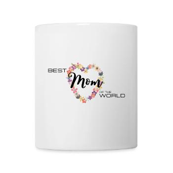 Best Mom of the World Blumen Herz - Tasse - Weiß - Vorne