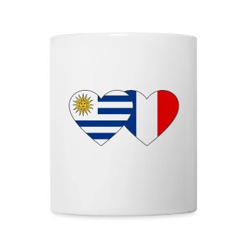 Uruguay France Drapeau du Cœur - Mug blanc - blanc - Devant