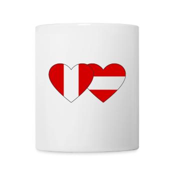 Pérou Autriche Drapeau du cœur - Mug blanc - blanc - Devant