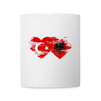 Turquie Albanie drapeau coeur utilisé - Mug blanc - blanc - Devant