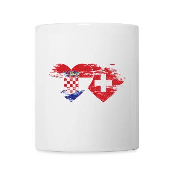 Croatie Suisse drapeau coeur utilisé - Mug blanc - blanc - Devant