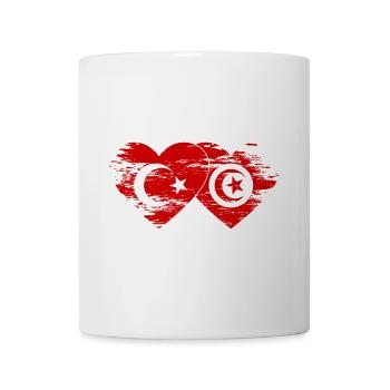 Turquie Drapeau Tunisie coeur utilisé - Mug blanc - blanc - Devant